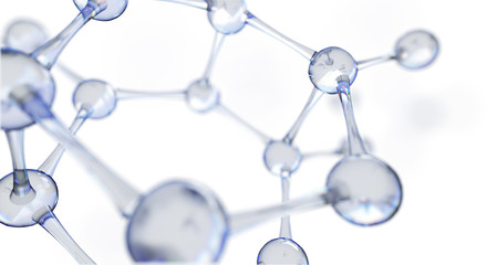 Wall Mural - science or medical background with molecules and atoms.