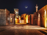 Fototapeta Uliczki - Night view of the streets of the old Arab city Dubai UAE