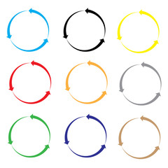 Poster - set of arrow color on white background. set of arrow sign. flat style.