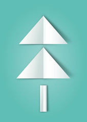 Sticker - Christmas Postcard with Paper Tree  