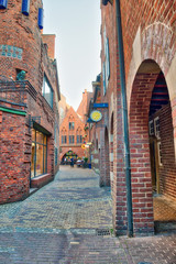 Sticker - Beautiful medieval street of Bremen, Germany