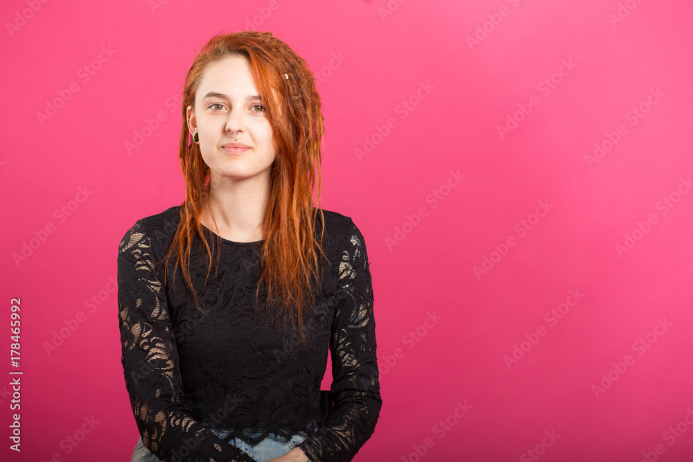 Photo Art Print Real Caucasian Woman With Dreadlocks