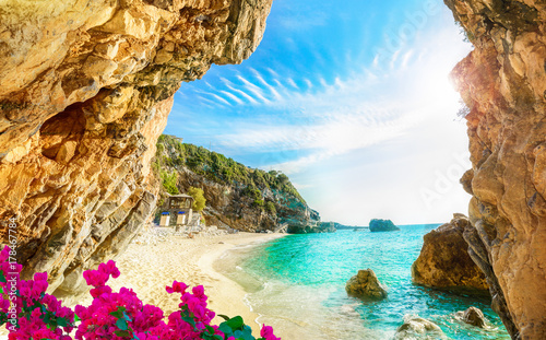 Fotografía Beautiful view over the beach in Corfu, Pelion, Mylopotamos - Greece