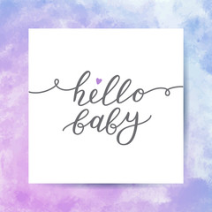 Wall Mural - hello baby lettering