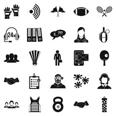 Poster - Coach icons set, simple style