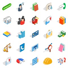 Poster - Brigade icons set, isometric style