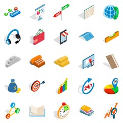 Poster - Collective icons set, isometric style