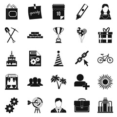 Poster - General icons set, simple style