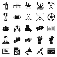 Poster - Business offer icons set, simple style