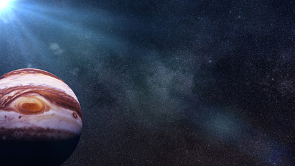 Wall Mural - sunrise over planet jupiter