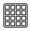 Square waffle breakfast vector line art icon for food apps and websites
