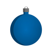 Blue Christmas Ball Isolated On White Background
