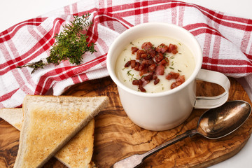 Wall Mural - irish fine dinning, white bean soup with bacon