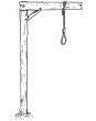 Drawing of Hang Knot Noose Gallows