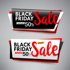 Wall Mural - Black friday web tag banner promotion sale discount style vector illustration 003