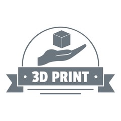 Poster - Industry 3d printing logo, simple gray style