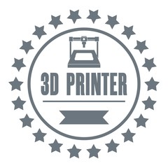 Poster - Prototype 3d printing logo, simple gray style