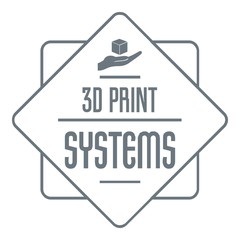 Poster - Systems 3d printing logo, simple gray style