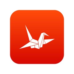 Sticker - Bird origami icon digital red