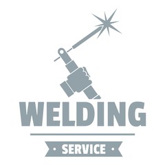 Wall Mural - Welding workshop logo, simple gray style