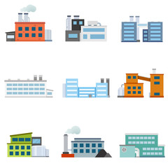 set of factories. industrial building factory. collection of industry manufactory building. vector i