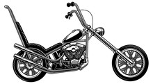 Classic American Motorcycle On White Background (raster Version)