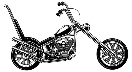 Classic american motorcycle on white background (raster version)