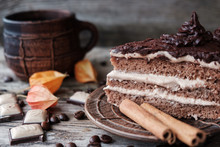 Chocolate Cake And Coffee Mug