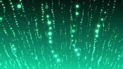 Fototapete - Abstract green dots waving form polygonal space. 3d rendering background