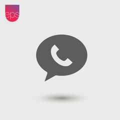 Poster - Chat simple Vector Icon. Vector emblem isolated on grey background. Vector pictogram clipart