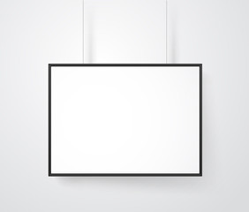 Aufkleber - Blank white frame on the wall vector mockup. Ready for a content