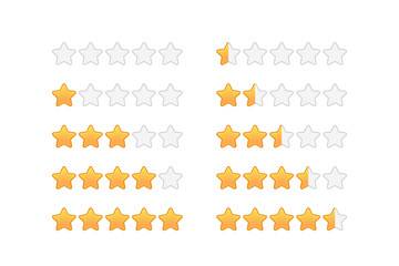 Poster - Different star icons vector set