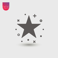 Poster - Star simple Vector Icon. Vector emblem isolated on grey background. Vector pictogram