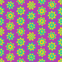 Wall Mural - Bright seamless floral pattern 