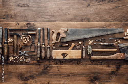Fotomural Collection of vintage woodworking tools