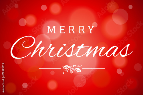 Fotografie, Obraz Red Soft Focus Merry Christmas Vector Horizontal Background 1
