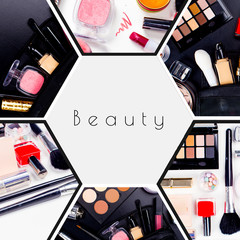 Cosmetics collage