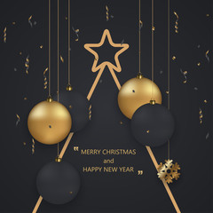 Wall Mural - vector modern christmas or 2018 happy new year winter holiday invitation card background.