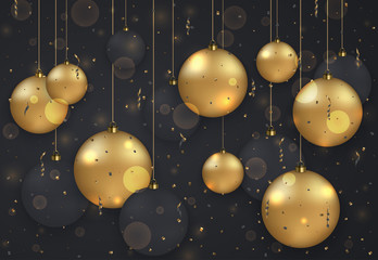 Wall Mural - vector modern christmas or 2018 happy new year winter holiday invitation card