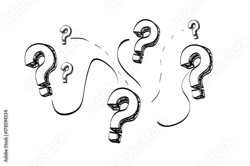 Cuadros en Lienzo Question mark on a white background
