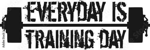 Plakat hantle codziennie jest dzień treningu mięśnie siłowni silny trening fajny design logo podnoszenie ciężarów kulturysta