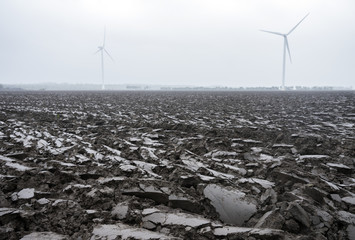 Poster - freshly ploughed land in holland seen closeup