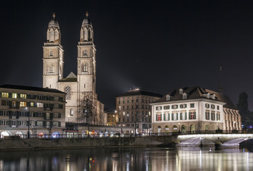 Wall Mural - Grossmunster church, Zurich