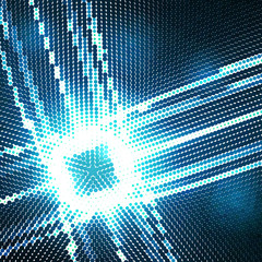 Poster - Abstract dotted tech pattern with dark blue dots