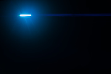 The blue light on the dark background. anamorphic lens shot