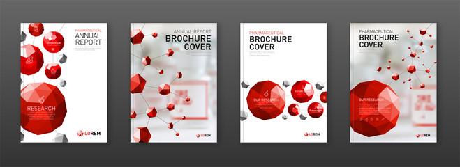Wall Mural - Medical brochure cover template, flyer design layout.
