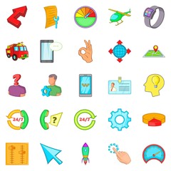 Poster - Time management icons set, cartoon style