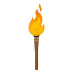 Torch. Flat design. Vector.