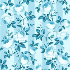  Luxurious peony wallapaper in vintage style. Seamless pattern of blooming roses for floral wallpaper. Vector illustration.