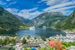 Geiranger fiord with boats